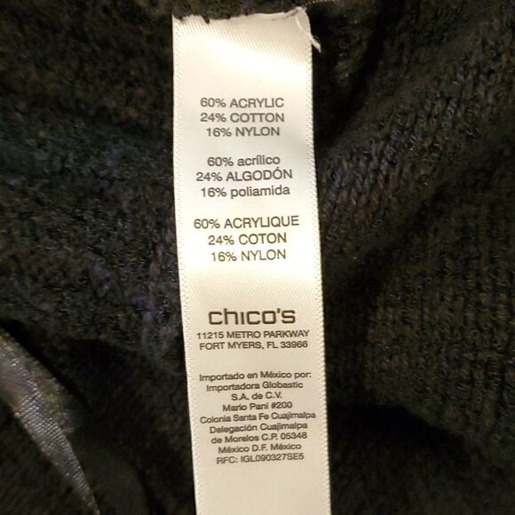 Chico's Zip Up Sweater Size 2 - Picture 4 of 6